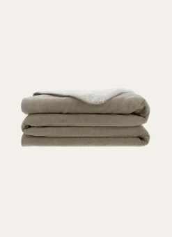 COUVERTURE DOUBLE FACE TRÈS CHAUDE - 540GR TAUPE