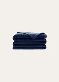 COUVERTURE DOUBLE FACE TRÈS CHAUDE BLEU GRIS