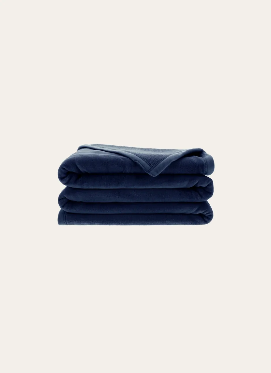 COUVERTURE DOUBLE FACE TRÈS CHAUDE BLEU GRIS