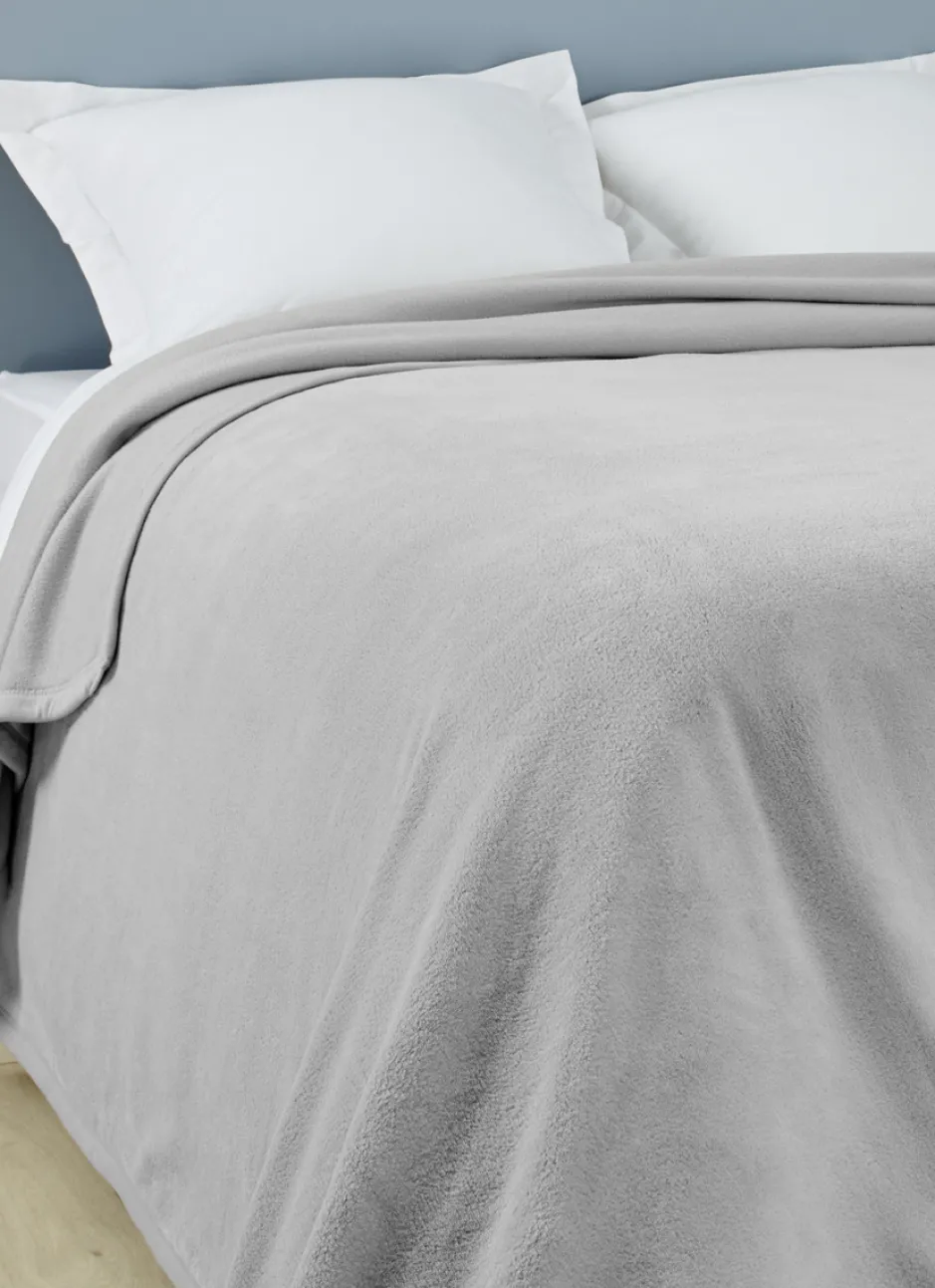 COUVERTURE DOUBLE FACE TRÈS CHAUDE GRIS ARGENT