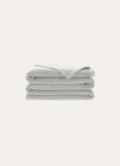 COUVERTURE DOUBLE FACE TRÈS CHAUDE GRIS ARGENT