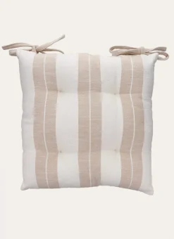 DESSUS DE CHAISE LARGES RAYURES BEIGE / ÉCRU