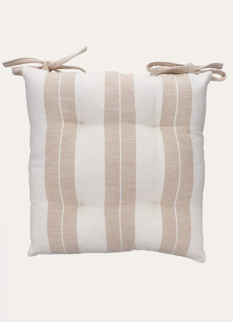 DESSUS DE CHAISE LARGES RAYURES BEIGE / ÉCRU