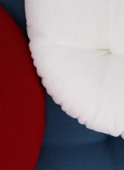 DESSUS DE CHAISE ROND EN COTON AVEC LIENS À NOUER CERISE