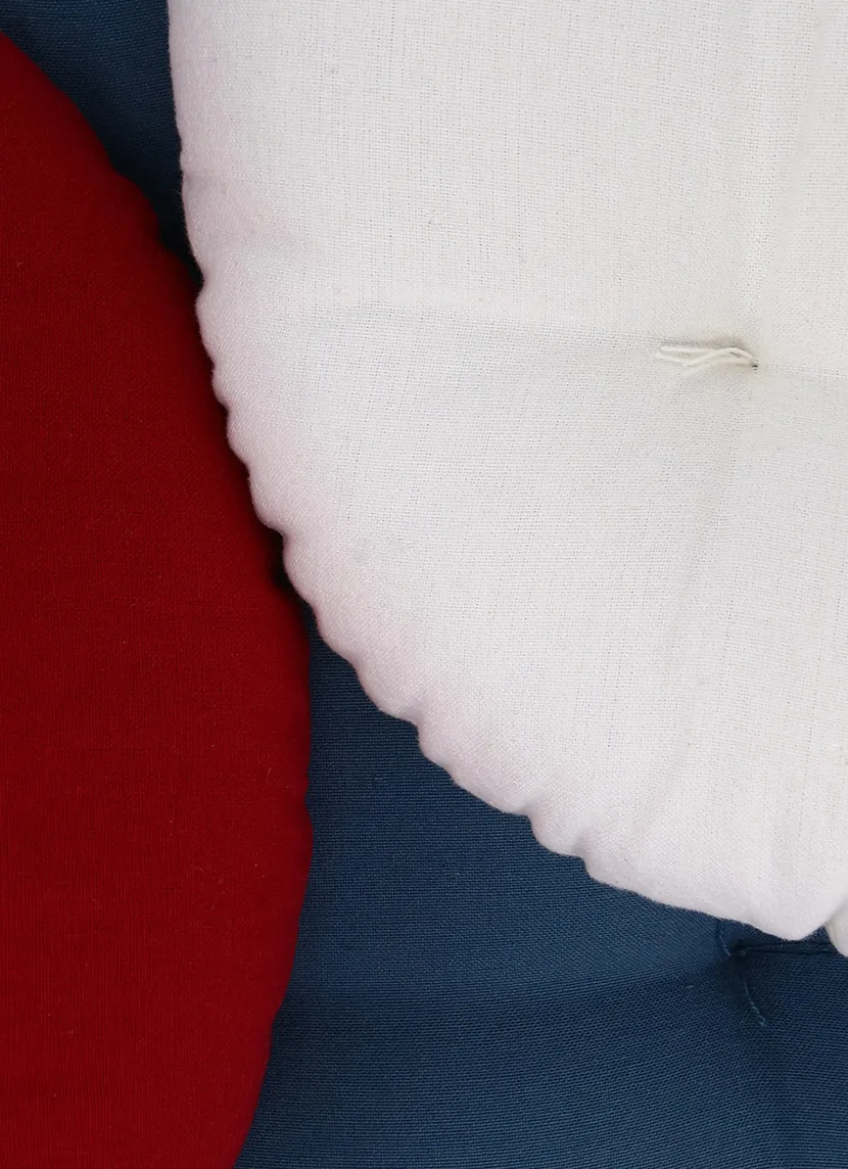 DESSUS DE CHAISE ROND EN COTON AVEC LIENS À NOUER CERISE