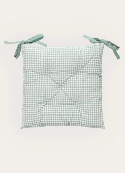 DESSUS DE CHAISE TOILE IMPRIMÉE FAÇON VICHY AMANDE