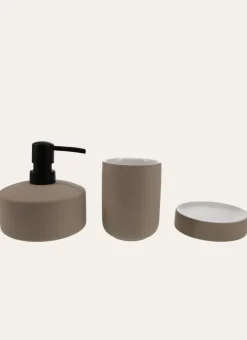 DISTRIBUTEUR DE SAVON EN GRÈS TAUPE