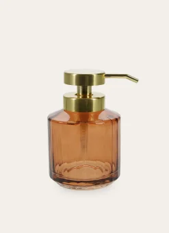 DISTRIBUTEUR DE SAVON EN VERRE COLORÉ AMBRE
