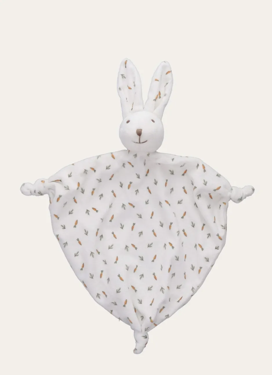 DOUDOU LAPIN IMPRIMÉ PETITES CAROTTES ÉCRU