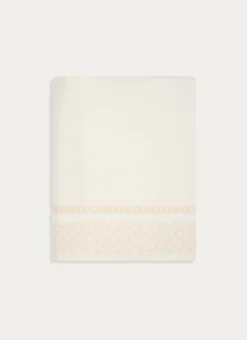 DRAP DE BAIN BORDURE JACQUARD SHEHERAZADE BLANC CASSÉ