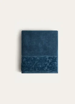 DRAP DE BAIN EN COTON LITEAU CISELÉ NUIT