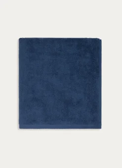 DRAP DE BAIN EN COTON UNI BASIL BLEU FONCÉ