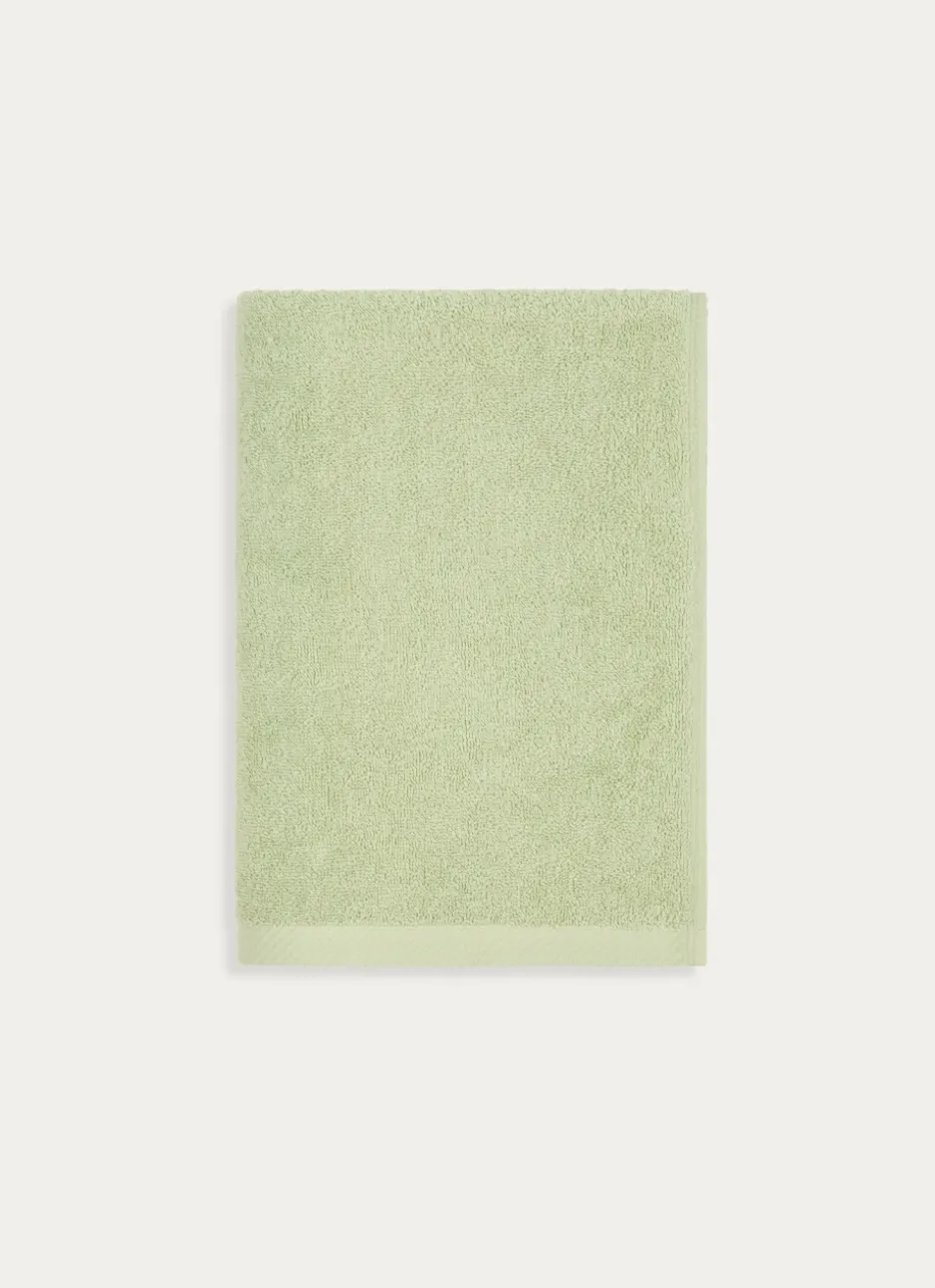 DRAP DE BAIN EN COTON UNI BASIL VERT