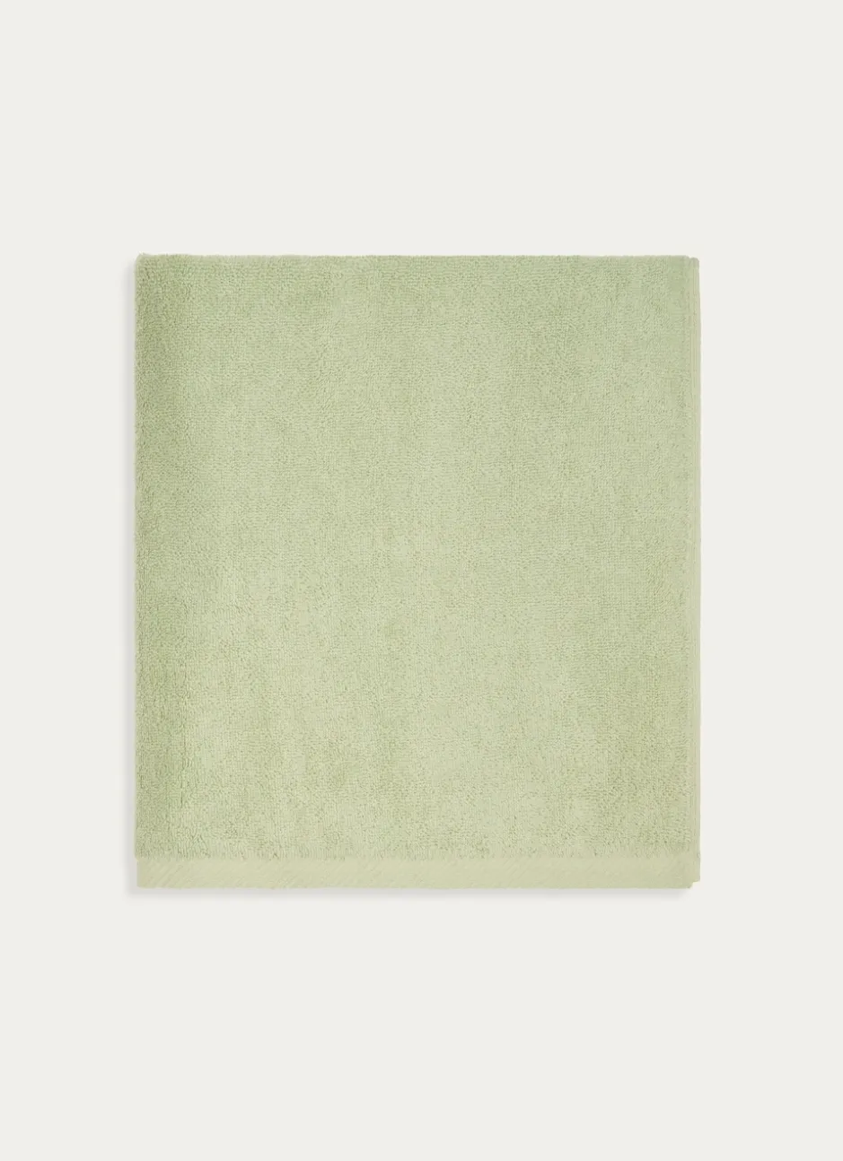 DRAP DE BAIN EN COTON UNI BASIL VERT