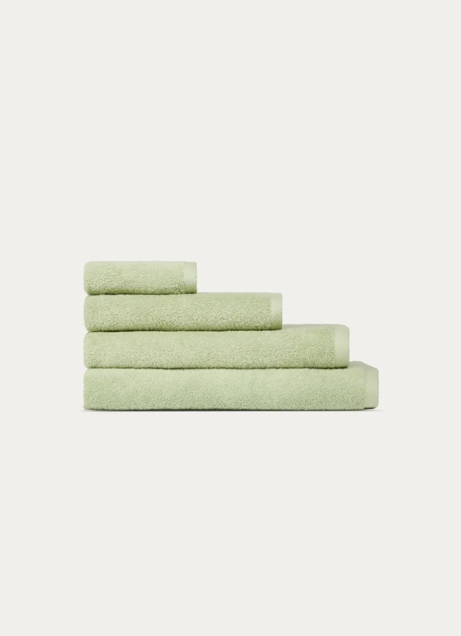 DRAP DE BAIN EN COTON UNI BASIL VERT