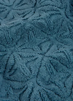 DRAP DE BAIN EN VELOURS JULIAN MOTIF GÉOMÉTRIQUE BLEU
