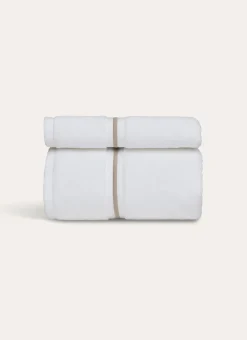 DRAP DE BAIN FINITION BOURDON OPÉRA BLANC/BEIGE