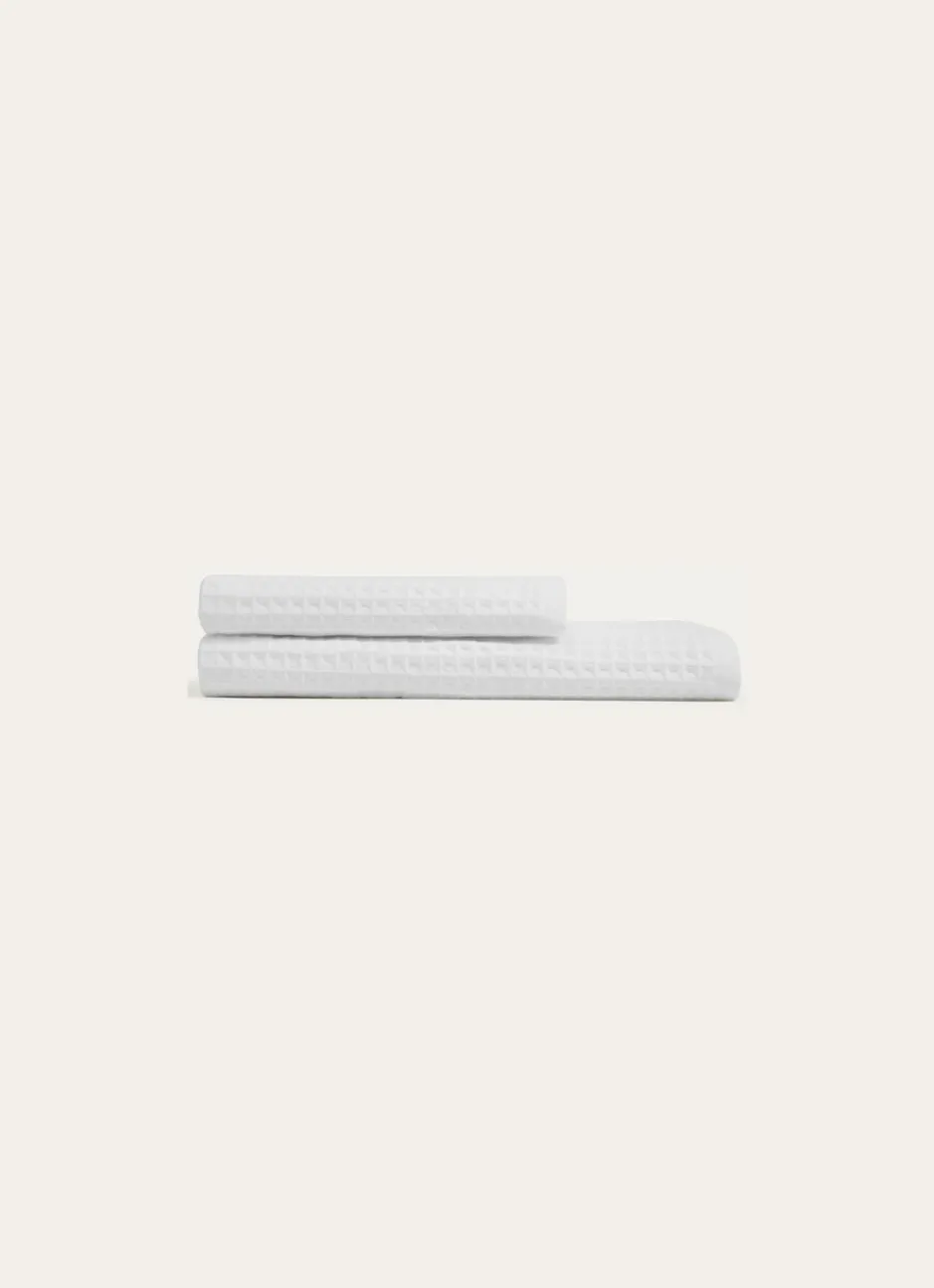 DRAP DE BAIN NID D'ABEILLE BLANC