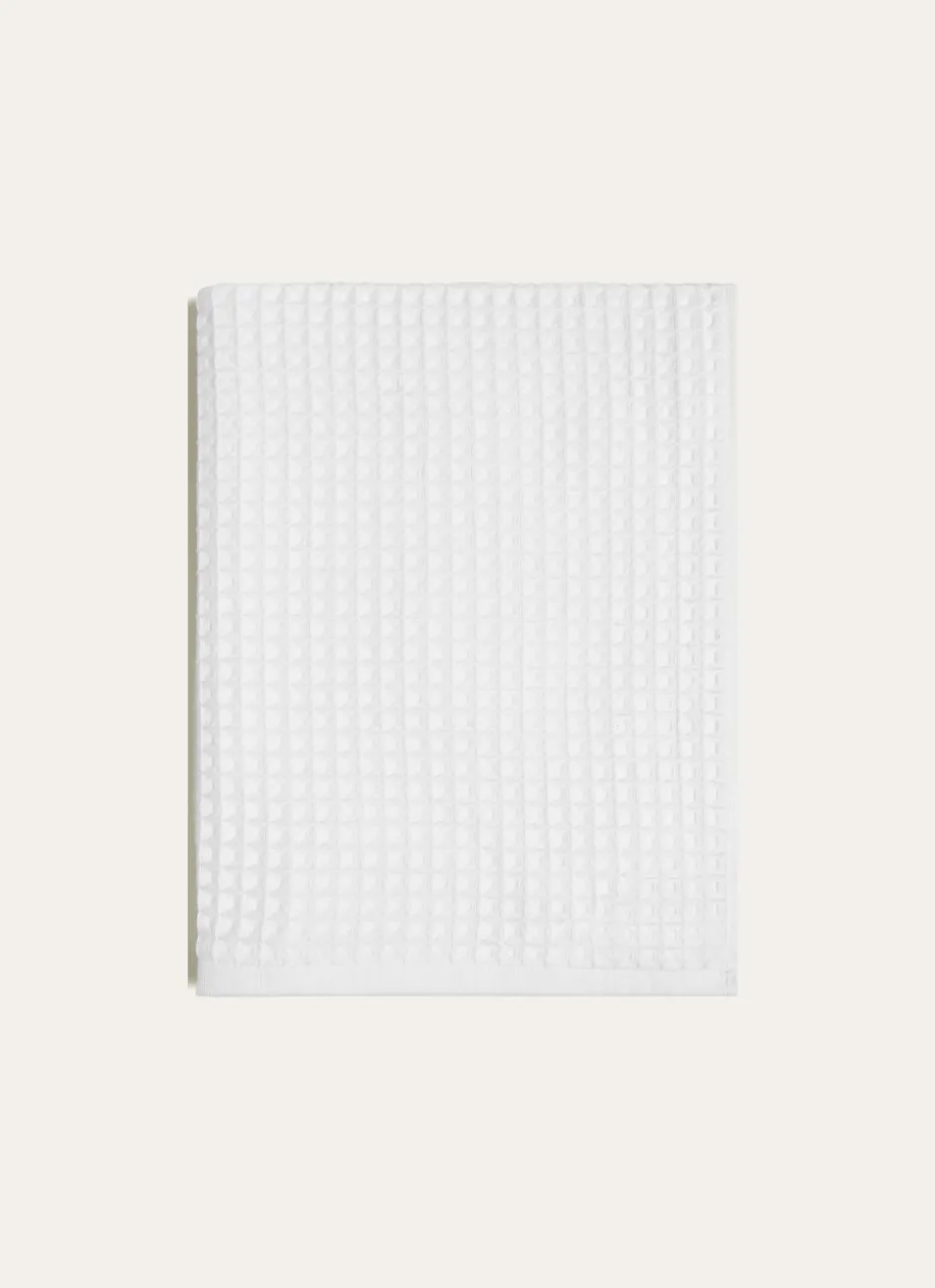 DRAP DE BAIN NID D'ABEILLE BLANC