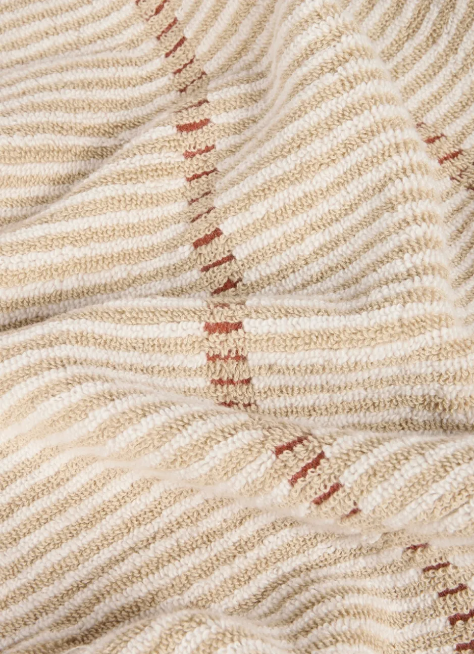 DRAP DE BAIN À RAYURES BEIGE