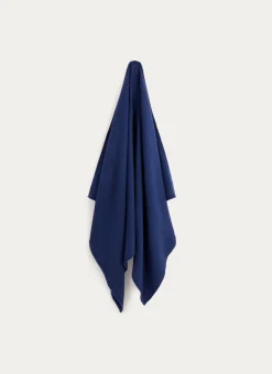 DRAP DE BAIN UNI EN GAZE DE COTON ODYSSÉE BLEU MARINE