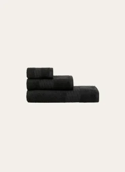 DRAP DE DOUCHE COTON BIO JACQUARD GAUFRÉ 450GR Noir