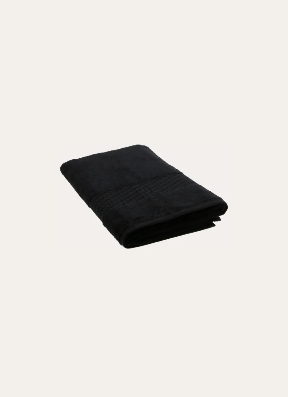 DRAP DE DOUCHE COTON BIO JACQUARD GAUFRÉ 450GR Noir