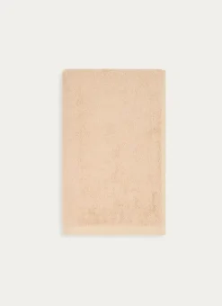 DRAP DE DOUCHE EN COTON ET SOIE AGNES BEIGE FONCE