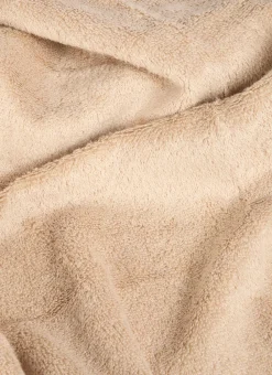 DRAP DE DOUCHE EN COTON ET SOIE AGNES BEIGE FONCE