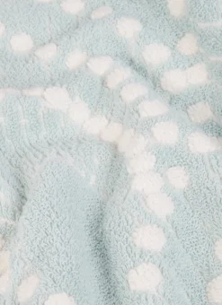 DRAP DE DOUCHE EN JACQUARD SERENA MOTIFS ART DÉCO BLEU CLAIR