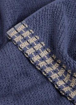 DRAP DE DOUCHE UNI AVEC LITEAU FANTAISIE BLEU FONCÉ