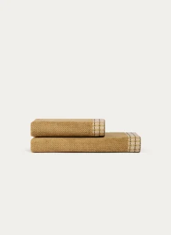 DRAP DE DOUCHE UNI AVEC LITEAU FANTAISIE VERT OLIVE
