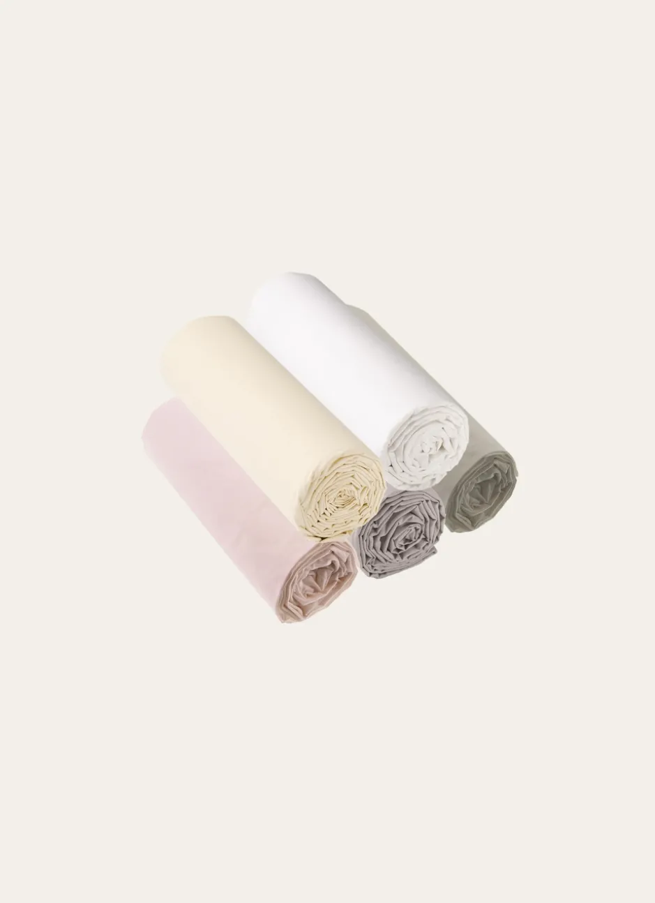 DRAP HOUSSE EN COTON POUR 2 LITS JUMEAUX TAUPE CLAIR