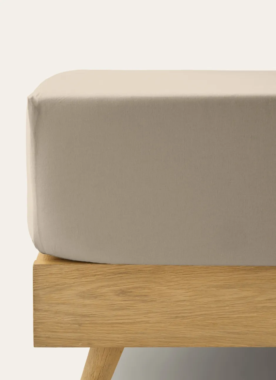 DRAP HOUSSE EN COTON TAUPE