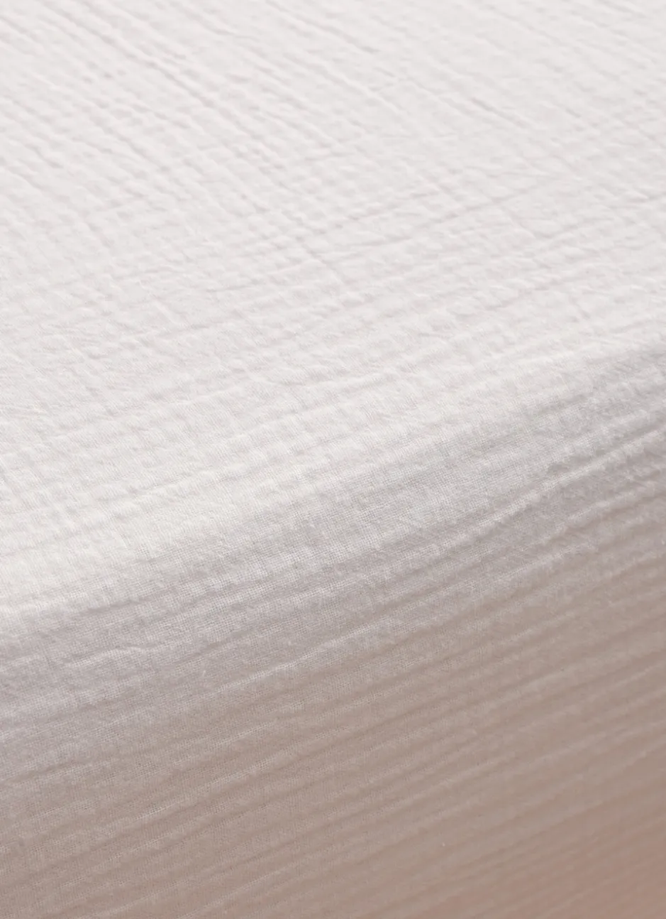 DRAP HOUSSE EN DOUBLE GAZE LAIT
