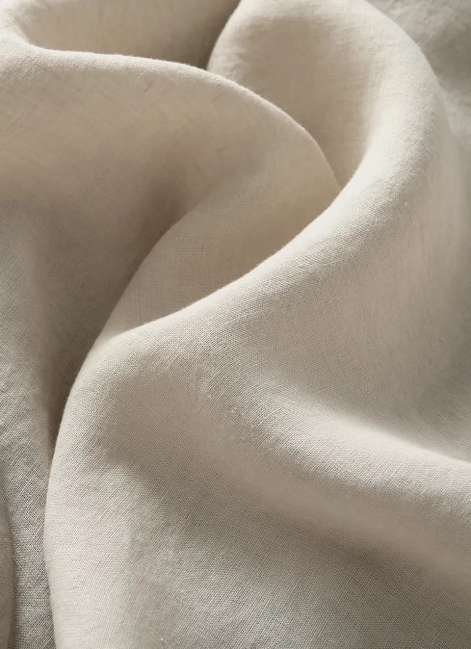 DRAP HOUSSE EN LIN LAVÉ UNI 165GR ARGILE