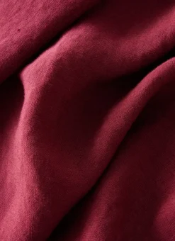 DRAP HOUSSE EN LIN LAVÉ UNI 165GR GRENAT