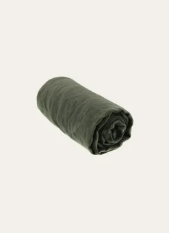 DRAP HOUSSE EN LIN LAVÉ UNI 165GR KAKI