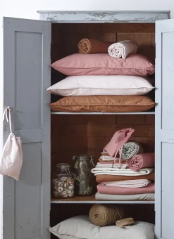 DRAP HOUSSE UNI EN COTON LAVÉ BIO ECRU