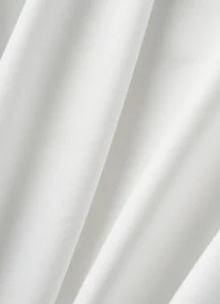 DRAP HOUSSE UNI EN PERCALE DE COTON GRAND BONNET BLANC