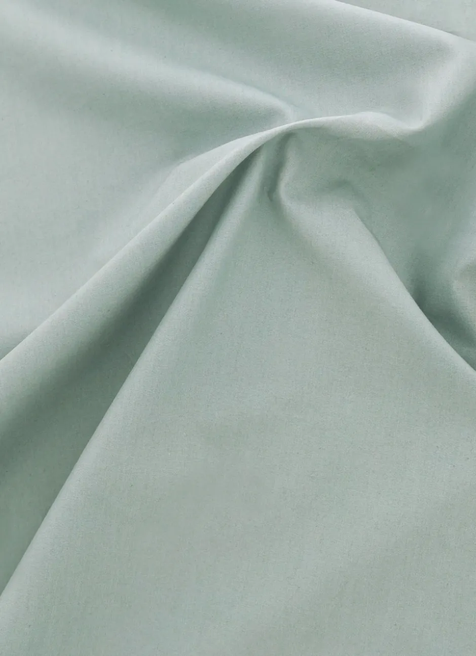 DRAP HOUSSE UNI EN PERCALE DE COTON VERT DE GRIS