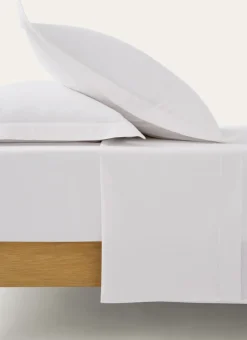 DRAP PLAT UNI EN COTON BLANC