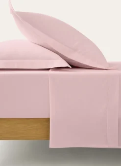 DRAP PLAT UNI EN COTON ROSE CLAIR