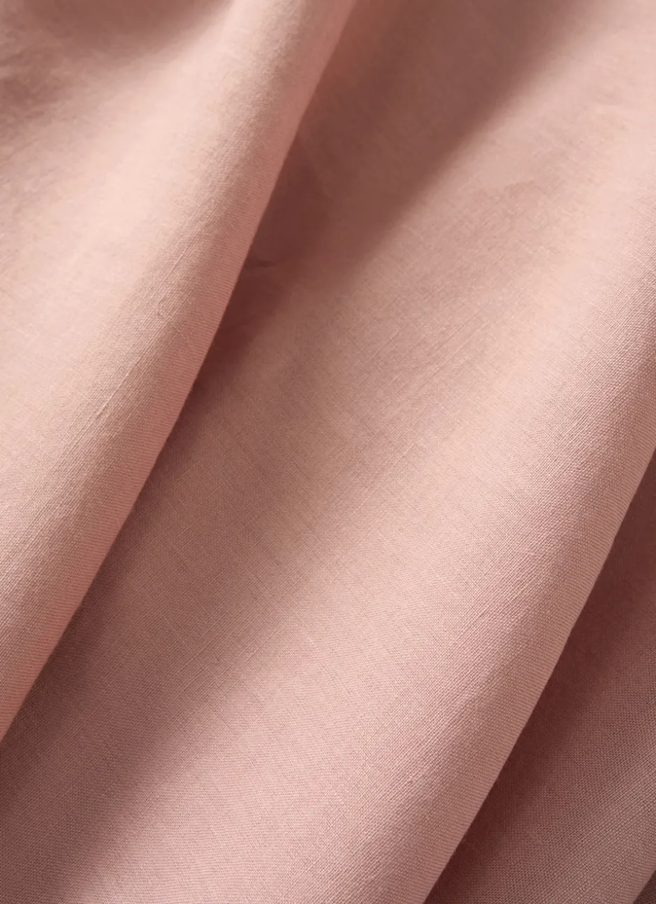 DRAP PLAT UNI EN LIN LAVÉ - 165GR ROSE