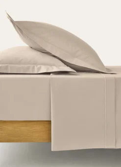 DRAP PLAT UNI EN PERCALE DE COTON SABLE