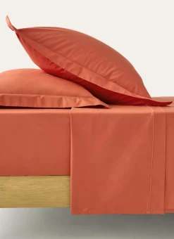 DRAP PLAT UNI EN PERCALE DE COTON TERRE