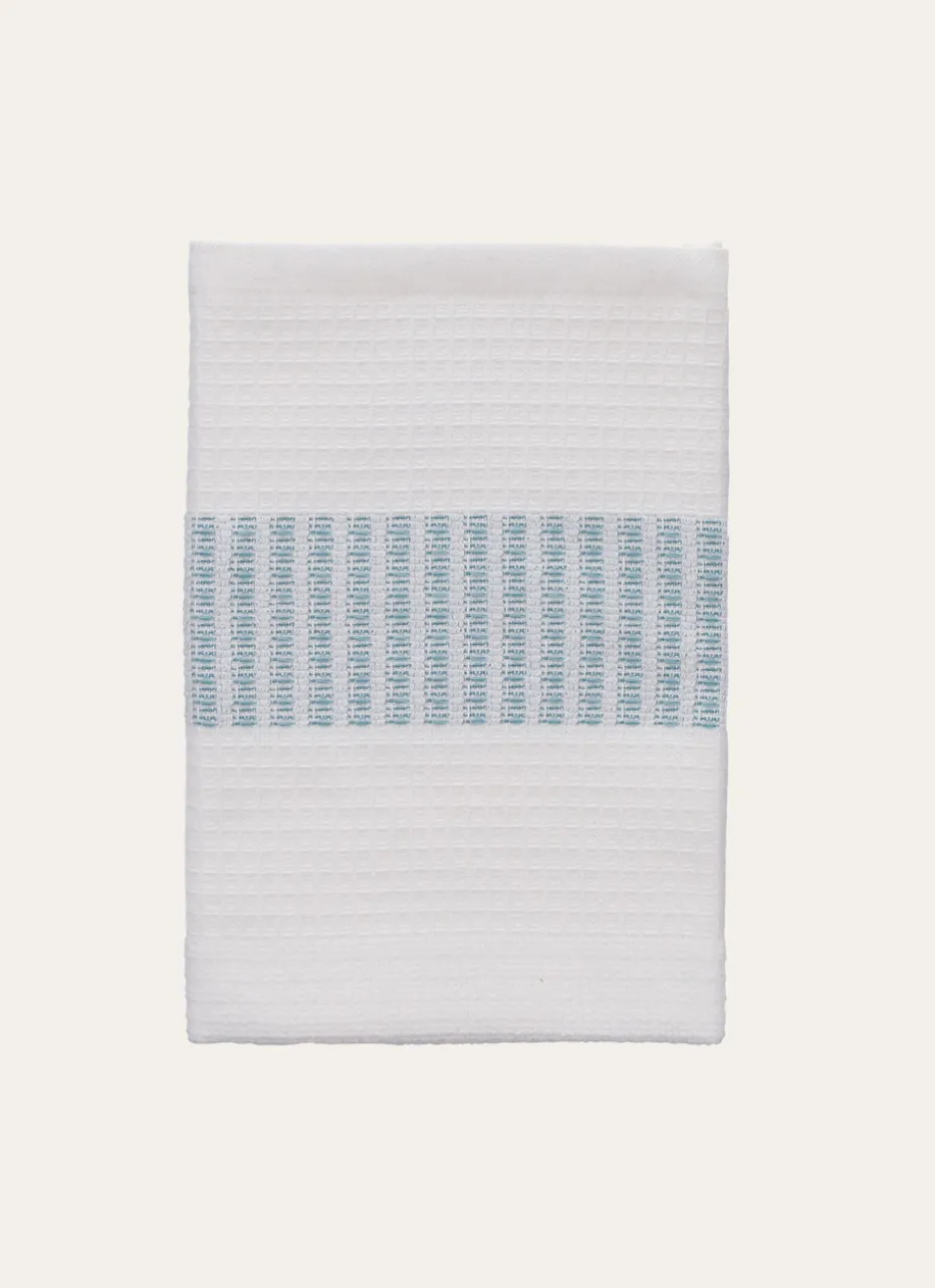 ESSUIE-MAINS EN ÉPONGE AVEC TISSAGE COLORÉ TURQUOISE