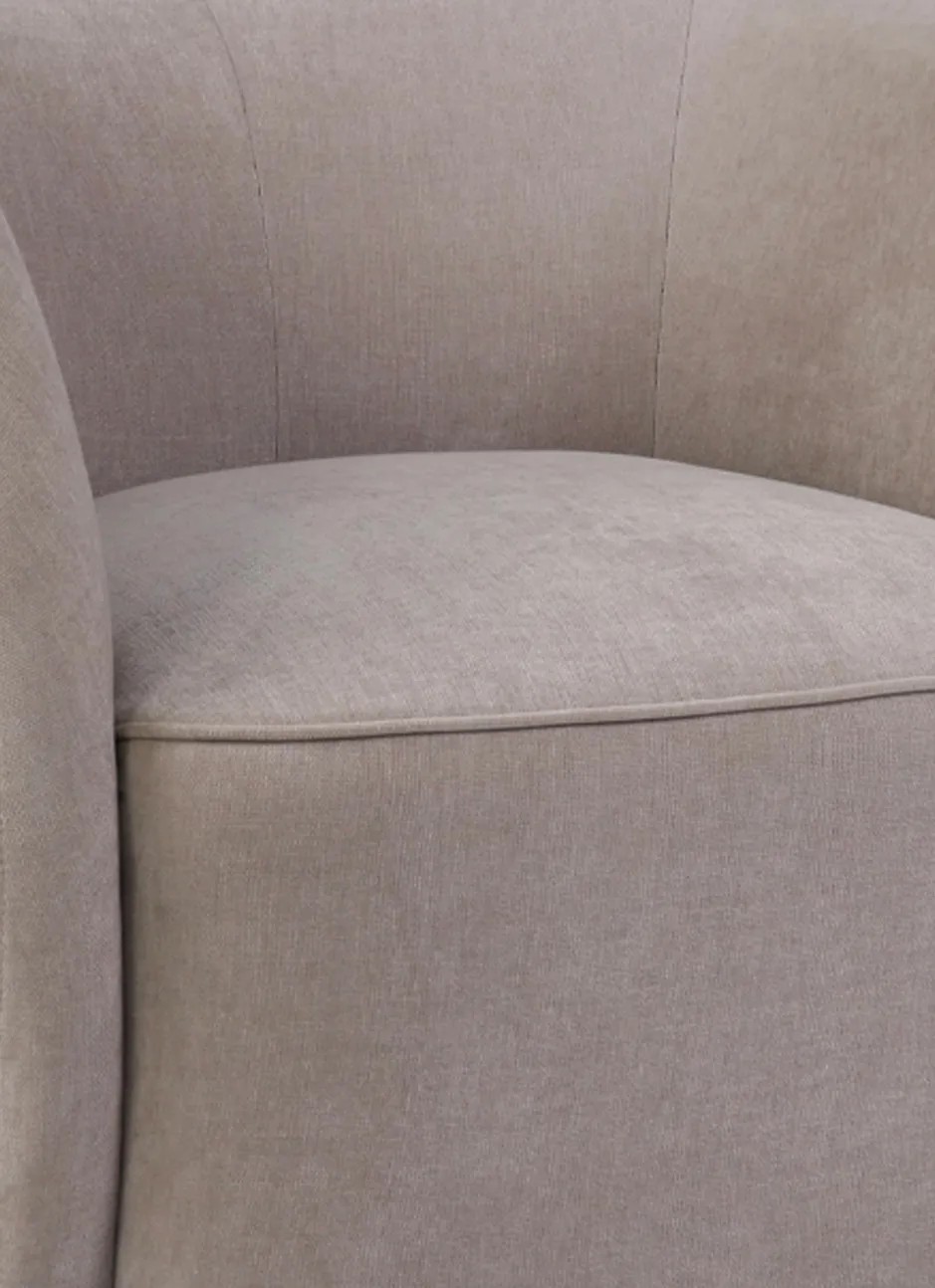 FAUTEUIL LARGE EN TISSU - DESIGN SANS PIED GRIS CLAIR