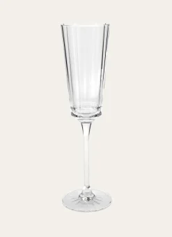 FLUTE A CHAMPAGNE EN CRISTALLIN PLISSÉ TRANSPARENT