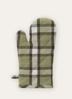 GANT DE CUISINE À CARREAUX VERT KAKI